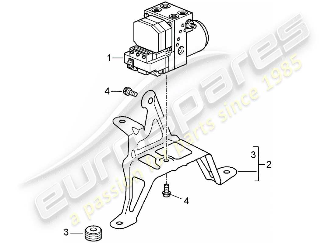 porsche 2003 (996 gt3) grupo hidráulico - sistema de freno antibloqueo -abs- - mando - grupo hidráulico - sistema de freno antibloqueo -abs- - control - d - mj 2004>> diagrama de pieza