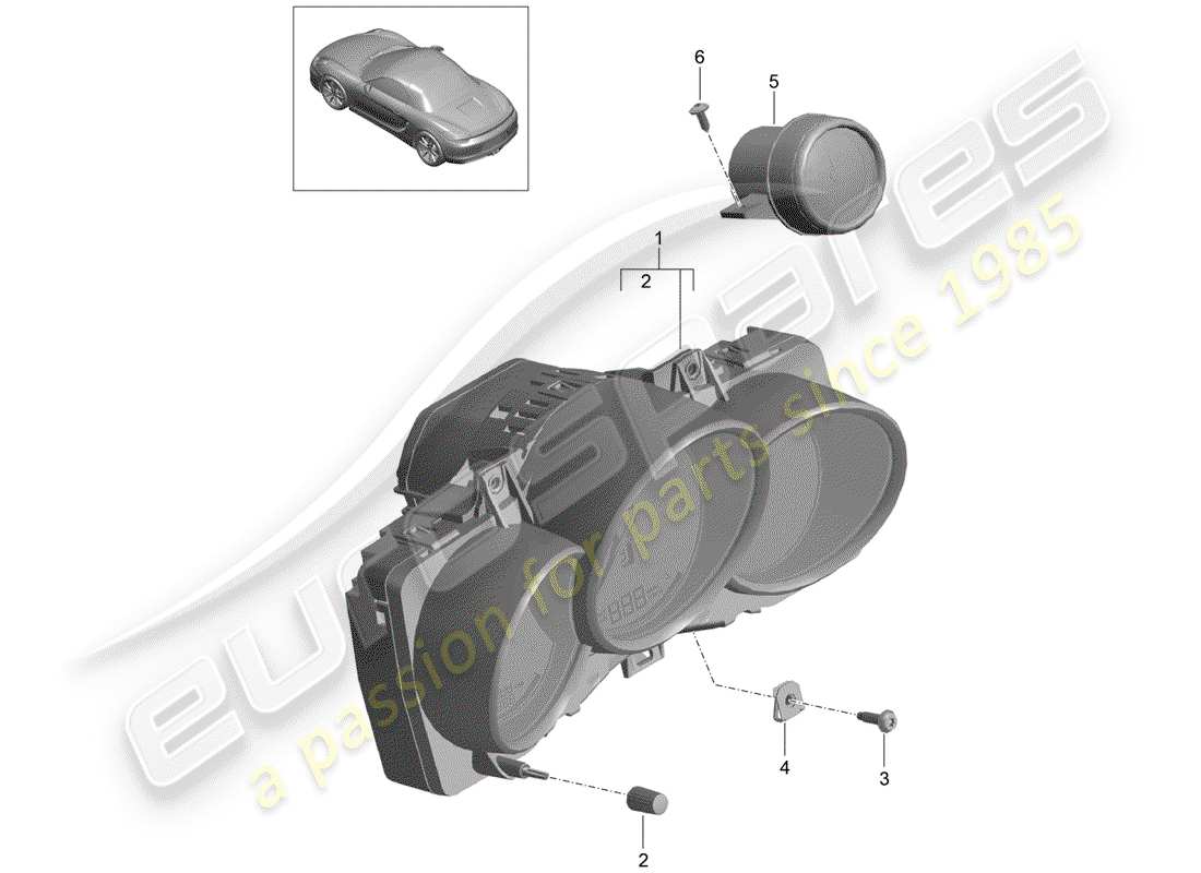 porsche 2012 (981 boxster) instruments diagrama de piezas