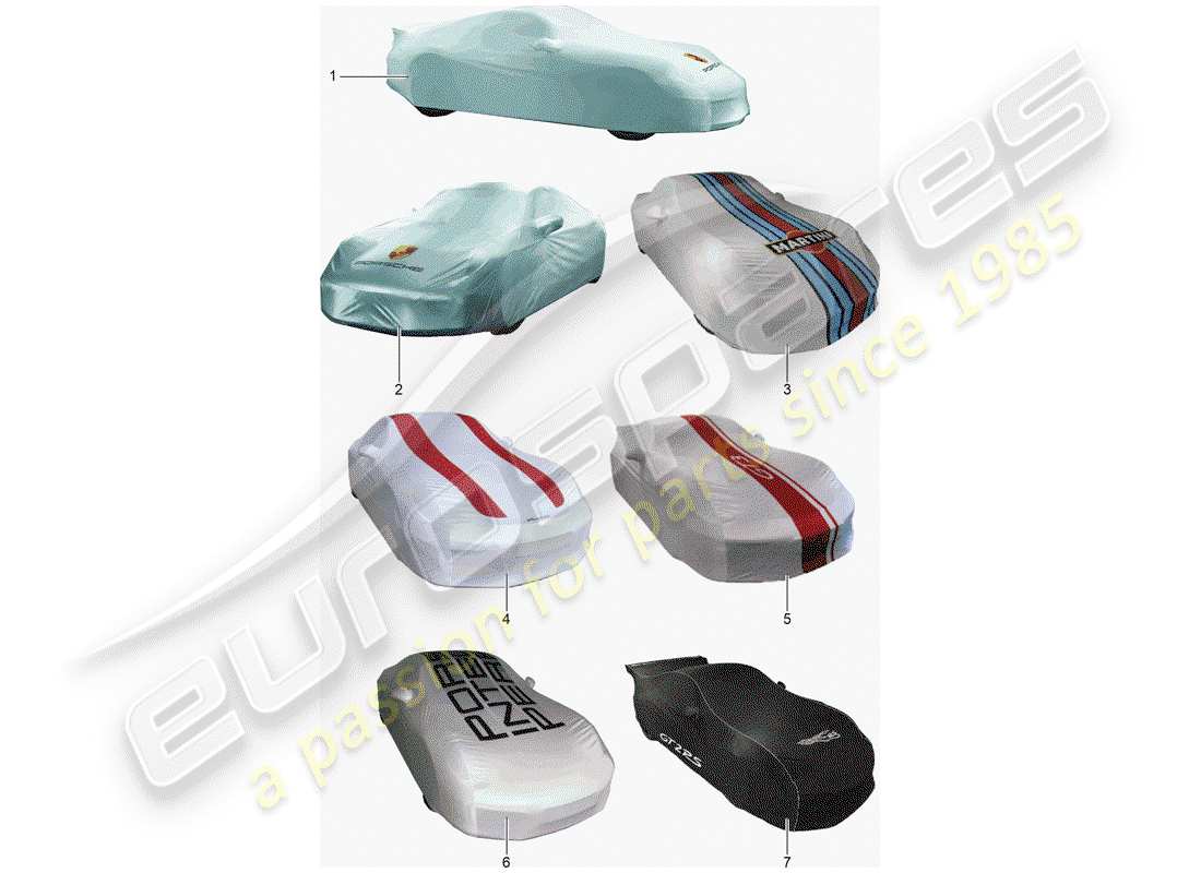 porsche 2020 (tequipment 98x/99x) cubrir diagrama de piezas