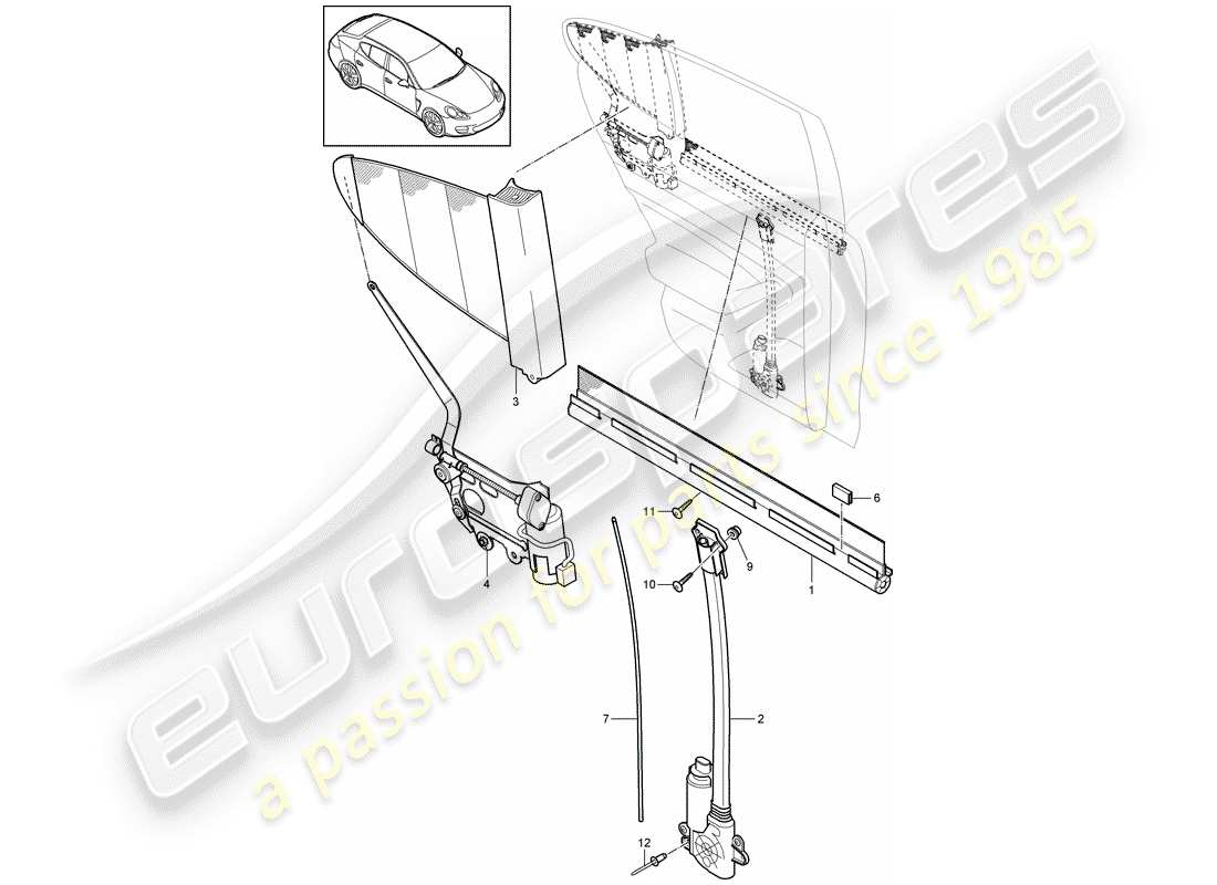 porsche 2011 (panamera 970) ciego diagrama de piezas
