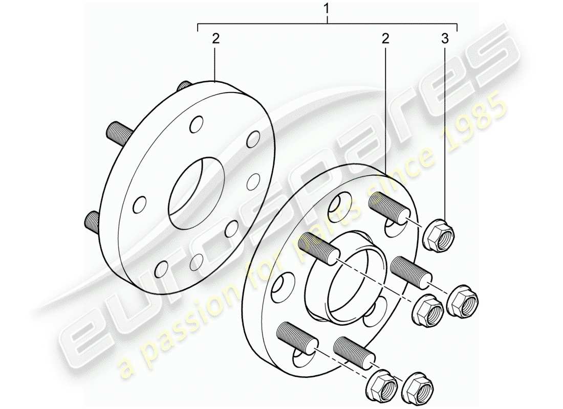 porsche 2010 (tequipment cayenne) arandela espaciadora diagrama de piezas