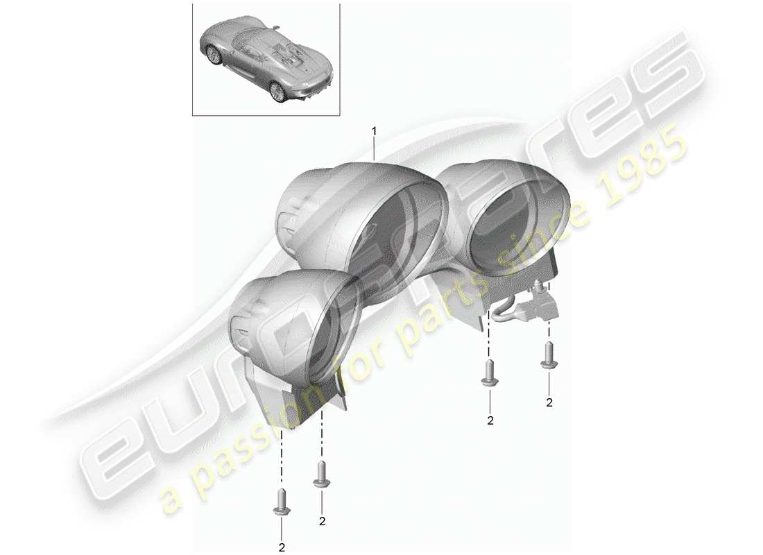 porsche 2015 (918 spyder) instrumentos diagrama de piezas