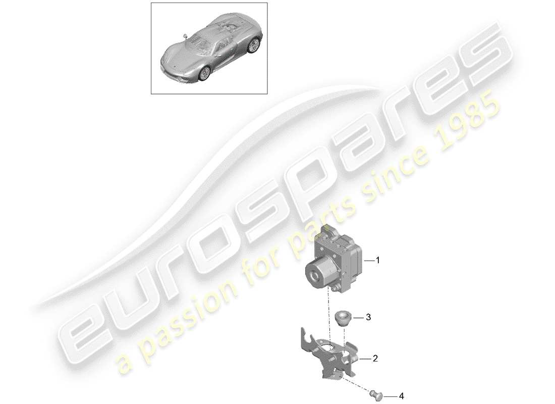 porsche 2015 (918 spyder) diagrama de piezas de la unidad hidráulica