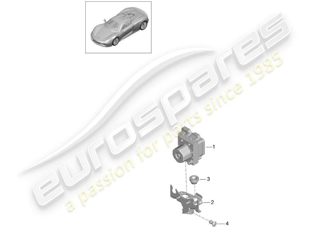 porsche 918 spyder (2015) diagrama de piezas de la unidad hidráulica