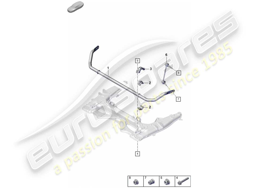 porsche 2020 (718 boxster spyder) estabilizador diagrama de piezas