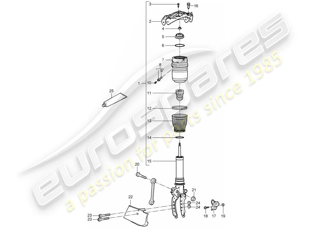 porsche 2006 (cayenne e1 9pa) suspensión diagrama de piezas