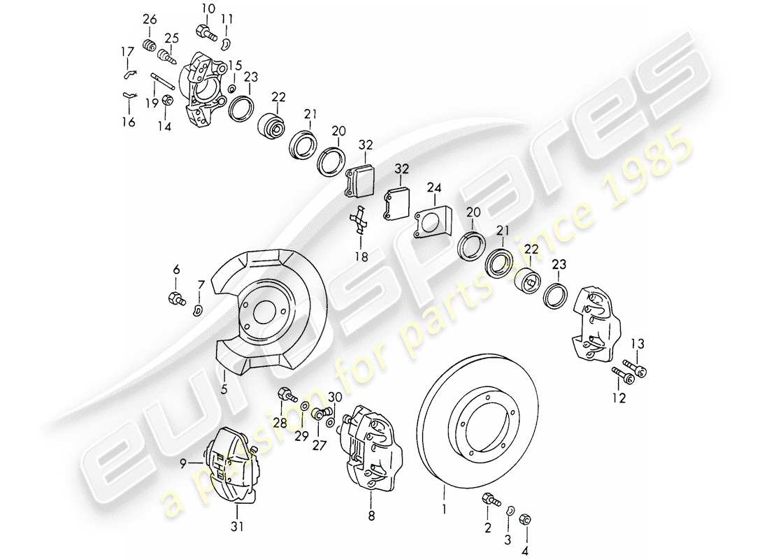 porsche 1966 (911/912) frenos de disco - d - mj 1969>> - mj 1969 diagrama de piezas