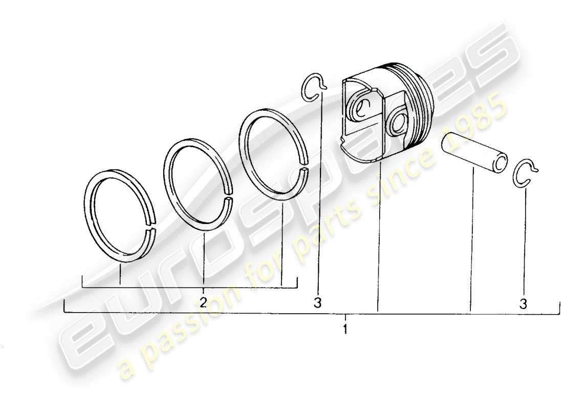porsche 2000 (996) pistón diagrama de piezas