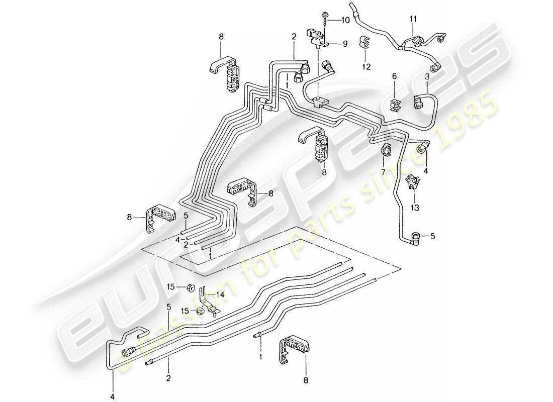 porsche 2000 (996) línea de combustible - sistema de suministro de combustible diagrama de piezas