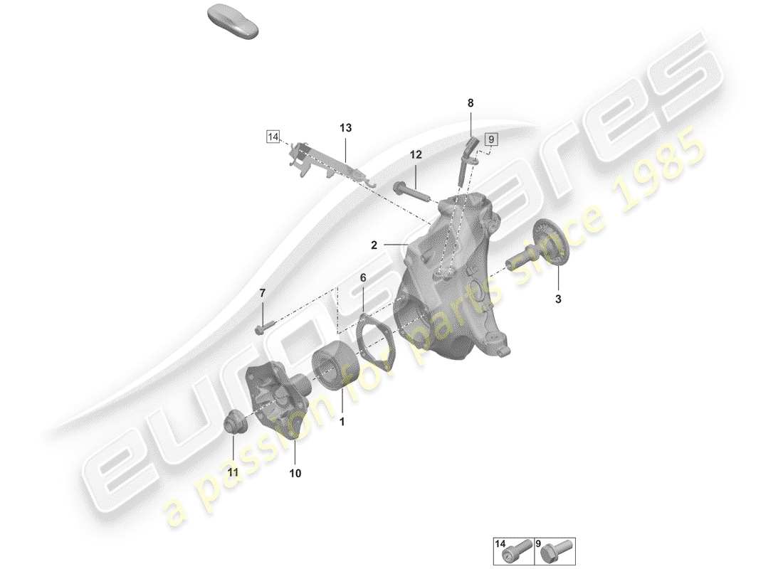 porsche 2019 (992-1) portador de ruedas diagrama de piezas