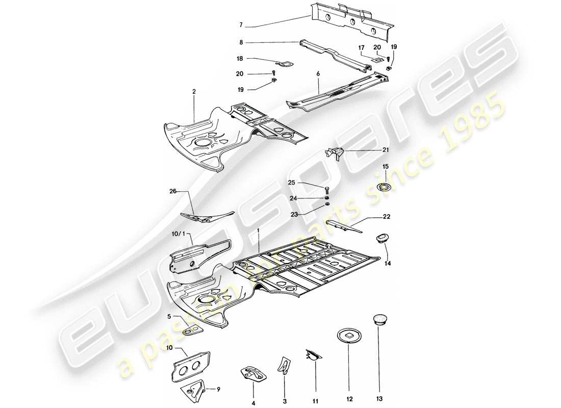 porsche 1976 (914) marco diagrama de piezas