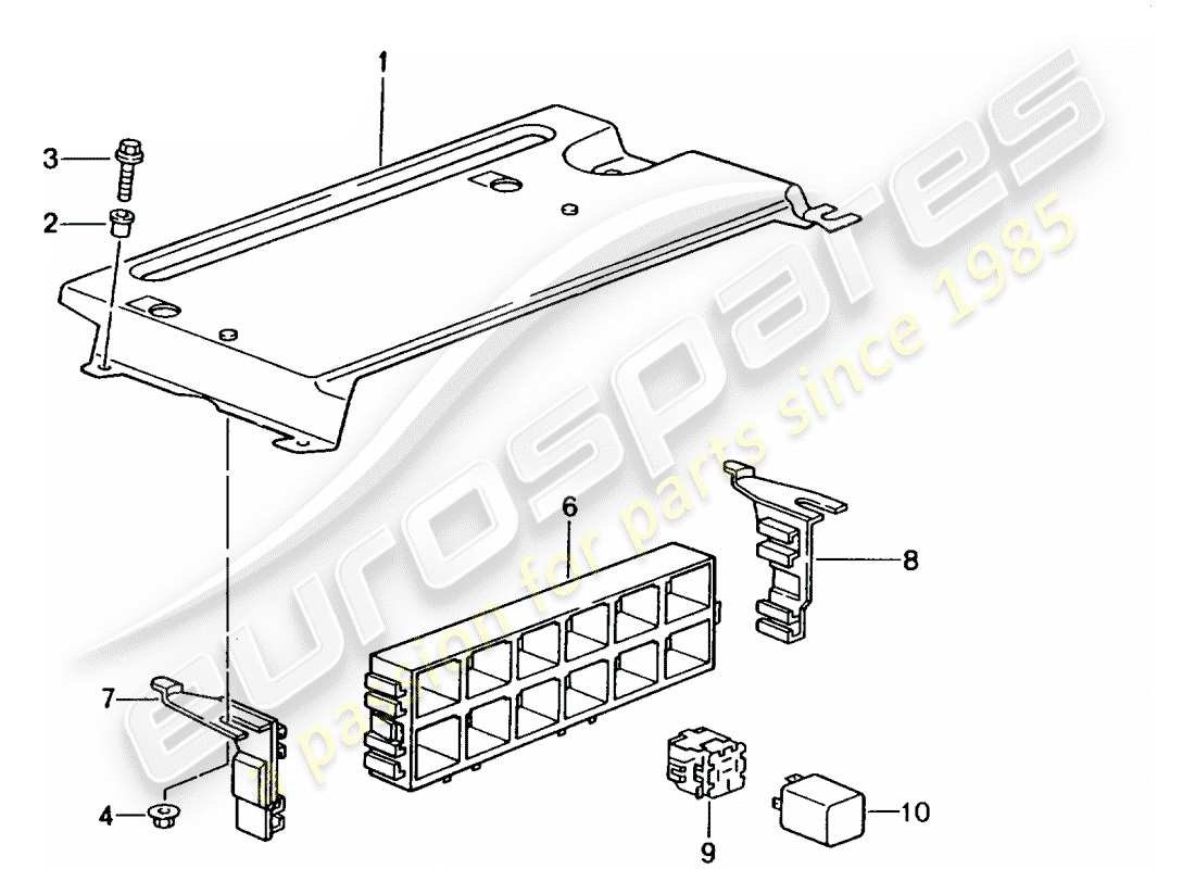 porsche 996 gt3 (2001) caja de fusibles/placa de relé - extremo trasero diagrama de piezas