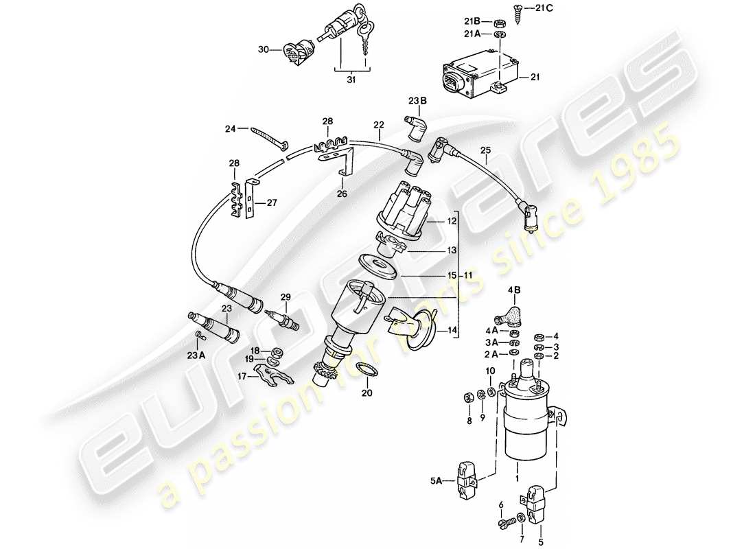 porsche 1977 (924) electricidad del motor 2 - ver información técnica - gr.2 nr. 2/86 diagrama de piezas