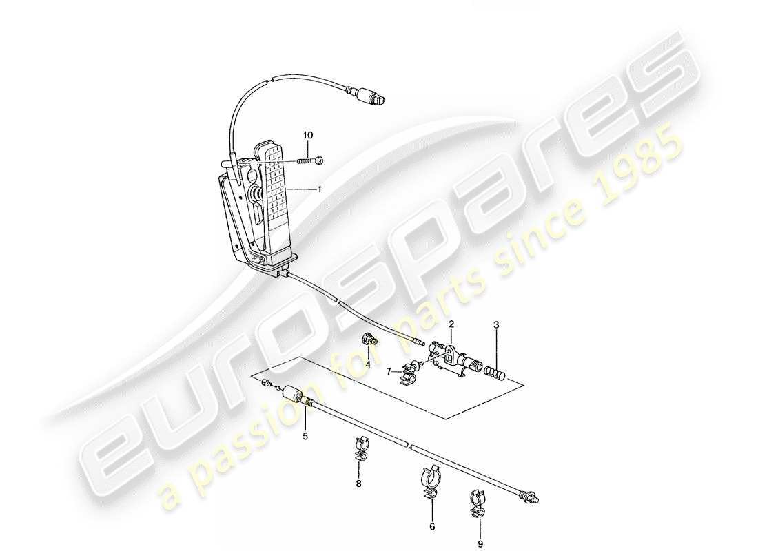 porsche 996 gt3 (2001) pedales - control del acelerador diagrama de piezas