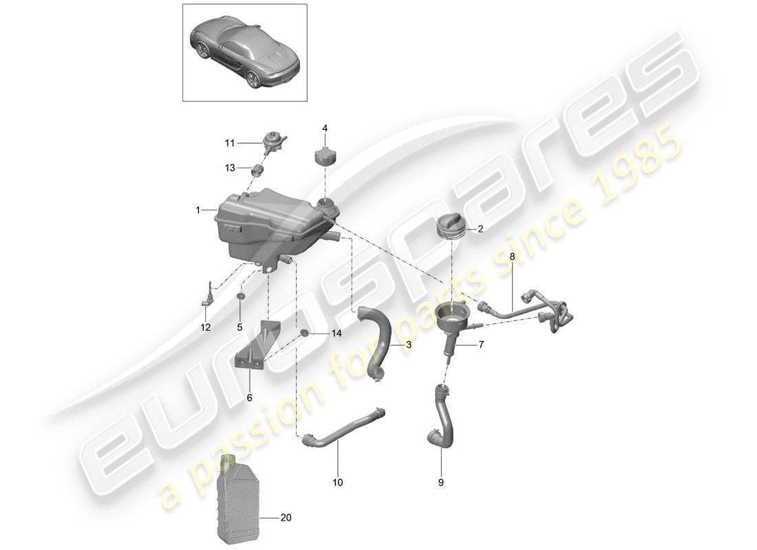 porsche 2015 (981 boxster) water cooling 3 diagrama de piezas