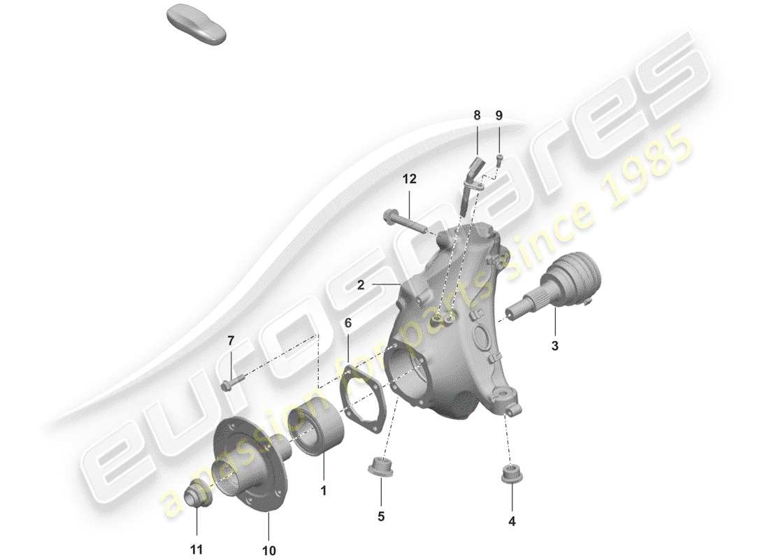 porsche 2020 (992-1) diagrama de piezas del portador de ruedas