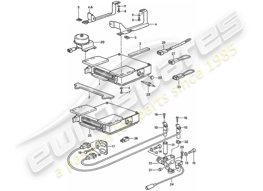 porsche 1986 (944) electricidad del motor 2 diagrama de piezas