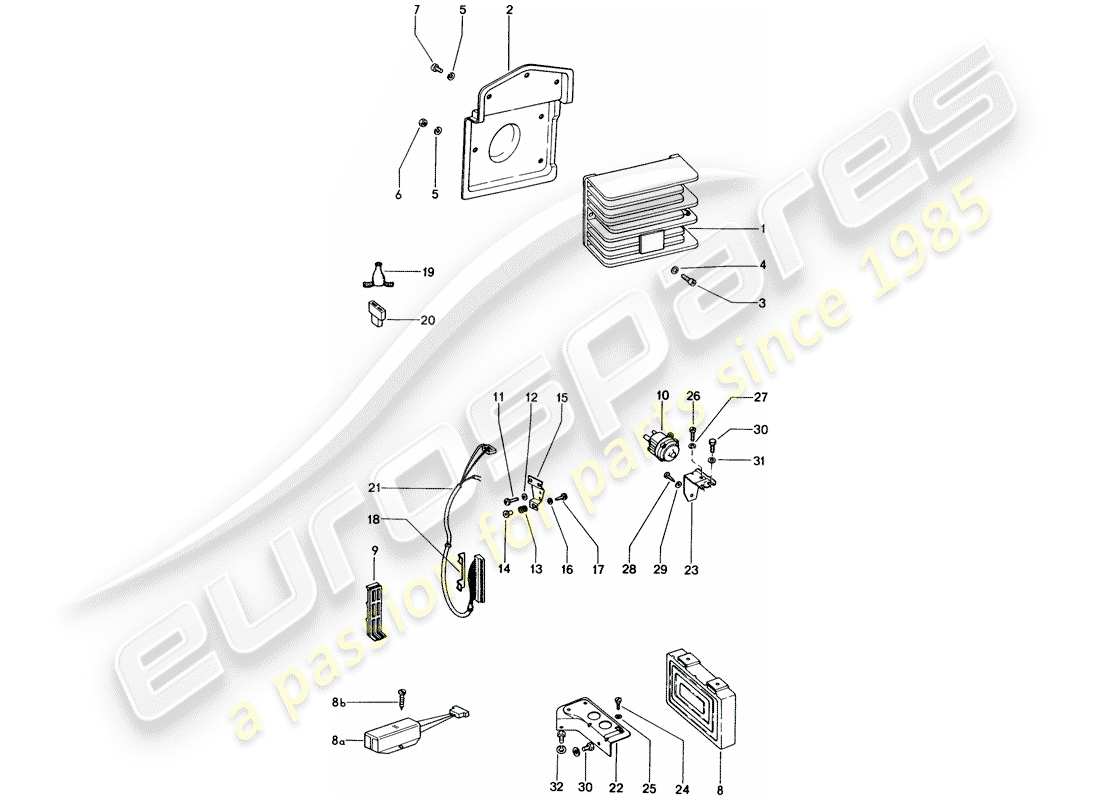 porsche 1976 (914) equipo eléctrico - motor diagrama de piezas