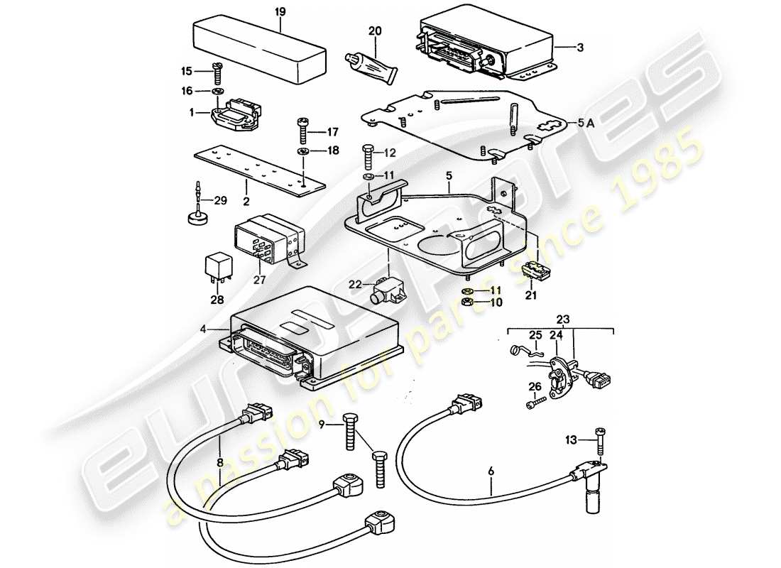 porsche 1994 (928) electricidad del motor - lh-jetronic diagrama de piezas