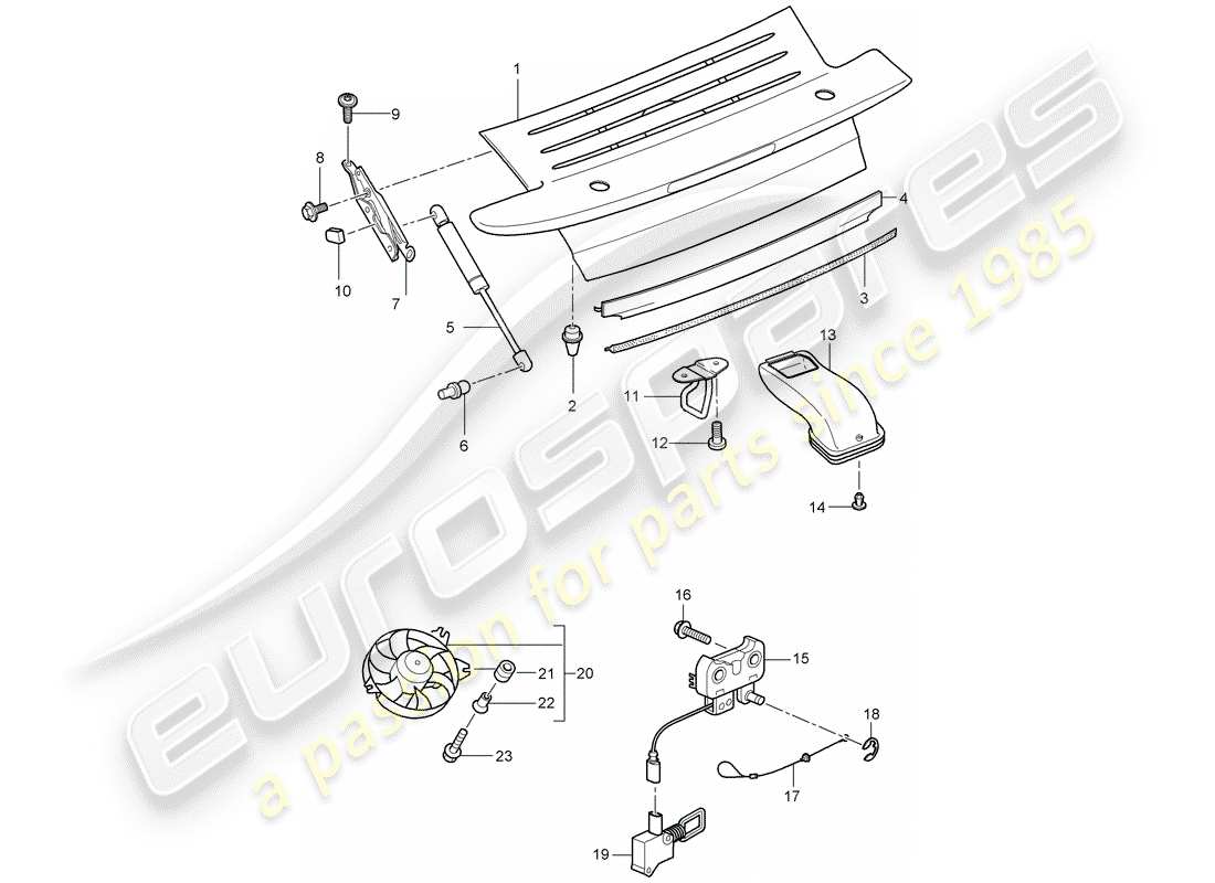 porsche 2009 997-2 turbo / gt2 cubrir diagrama de piezas