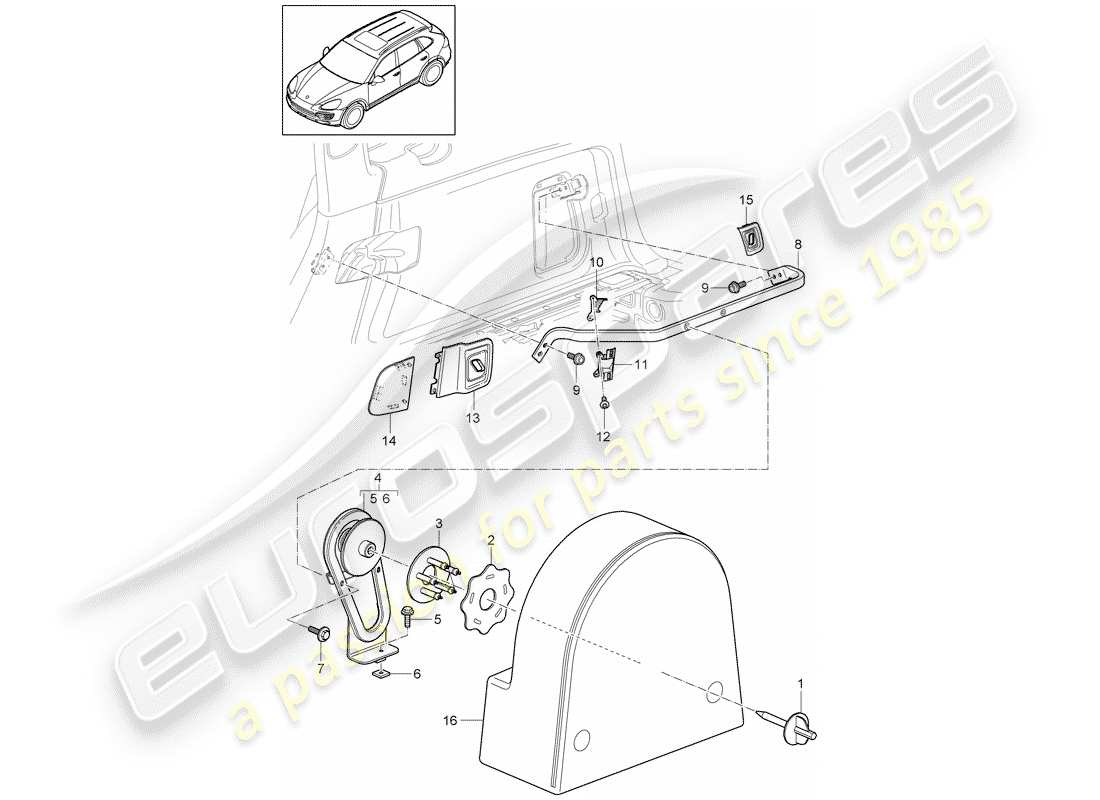 porsche cayenne e2 (2014) accesorios diagrama de piezas