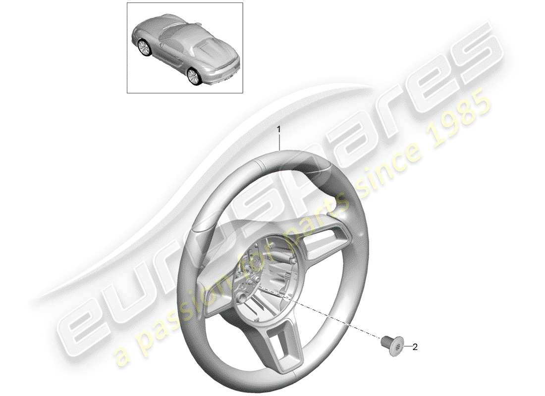 porsche 2016 (981 boxster spyder) volantes diagrama de piezas