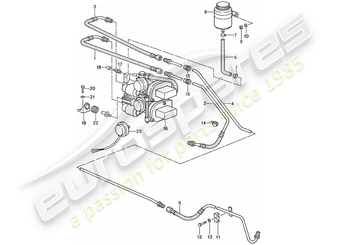 porsche 1988 (959) control de bloqueo diagrama de piezas