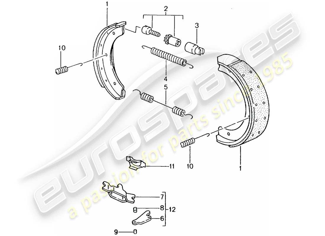 porsche 2002 (996 gt3) freno de mano diagrama de piezas