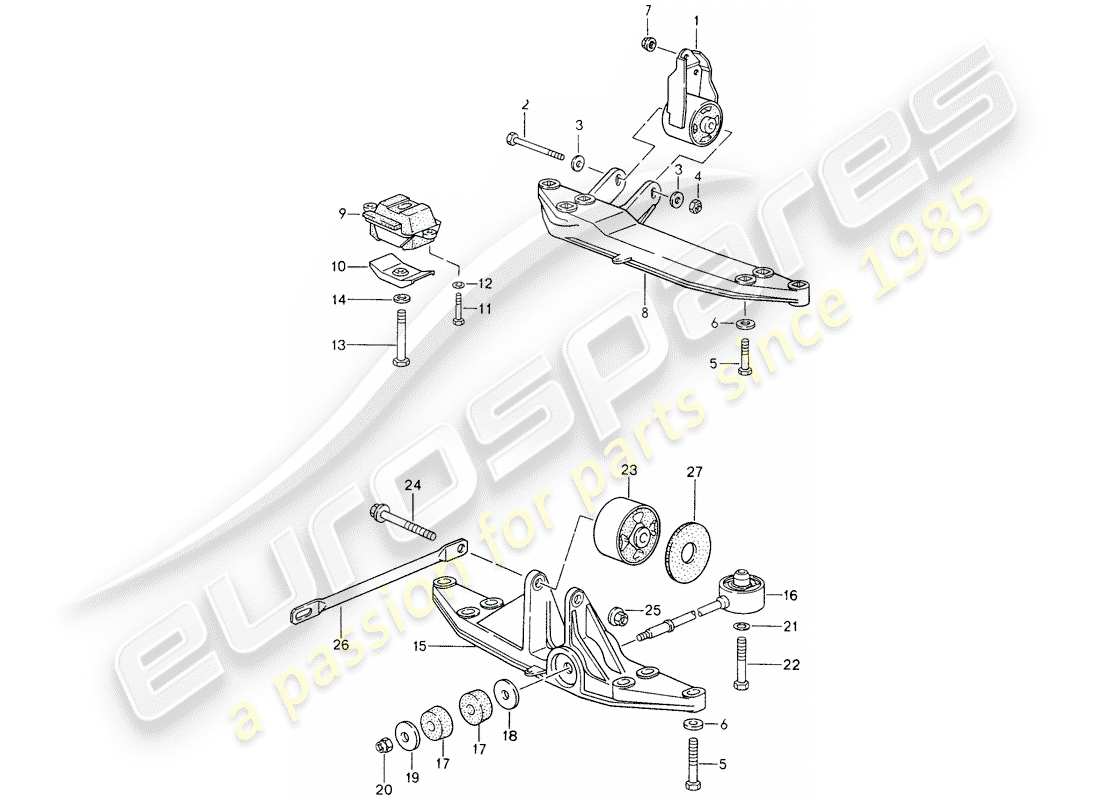 porsche 1994 (993) suspensión de la transmisión - g64.20/21 - g64.51/52 diagrama de piezas