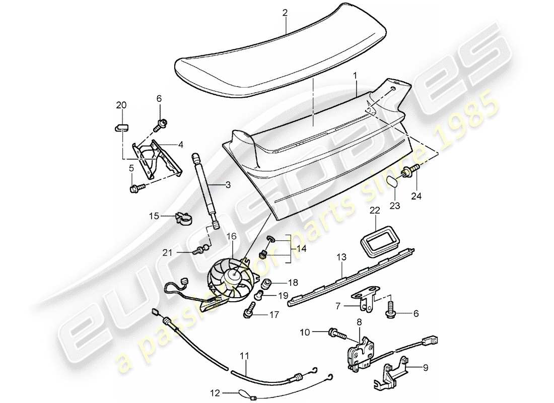 porsche 2005 (996 gt3) cubrir - d - mj 2003>> diagrama de piezas