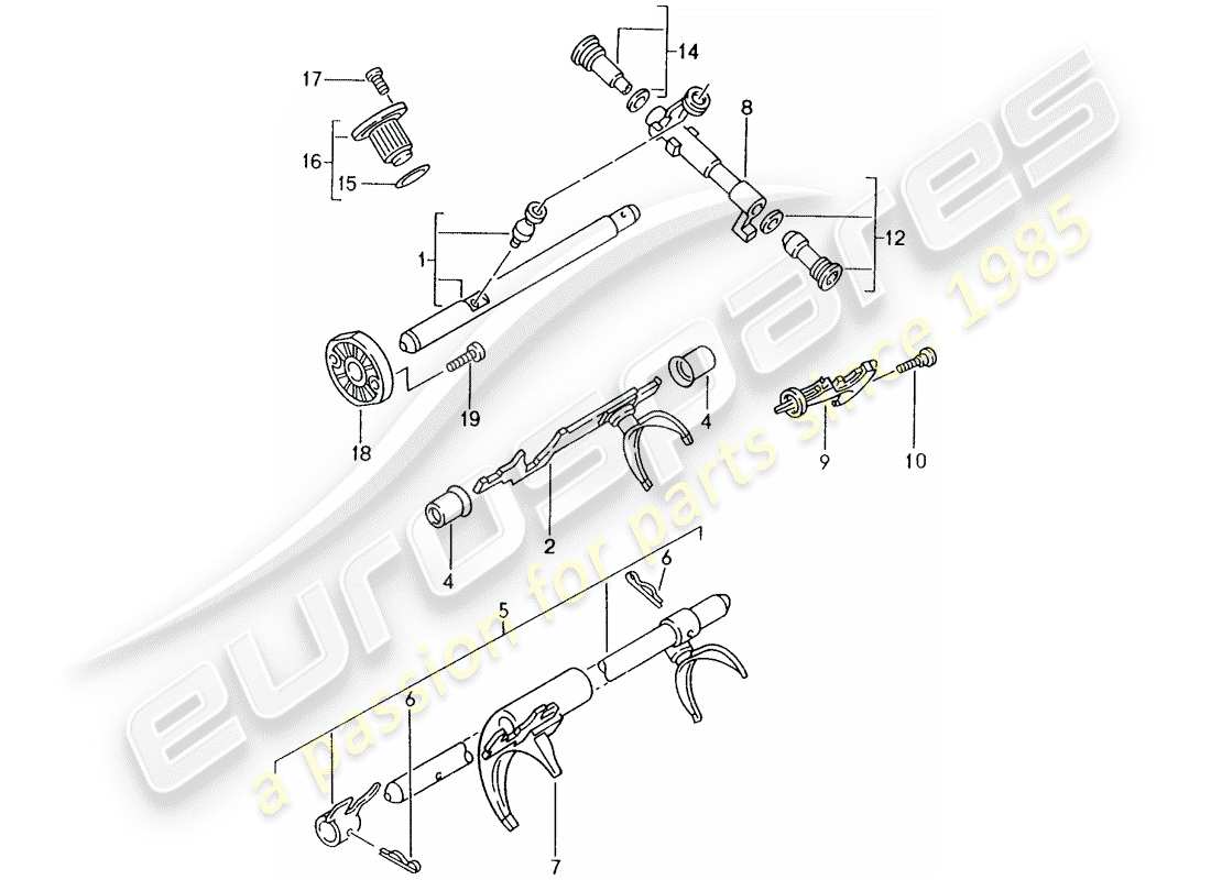 porsche 2000 (986 boxster) caja de cambios manual - piezas únicas esquema de piezas