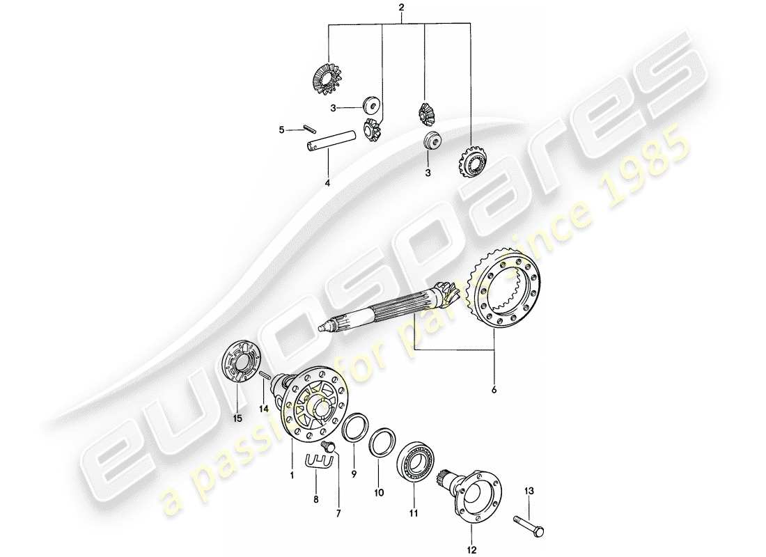 porsche 1986 (911) diferencial diagrama de piezas