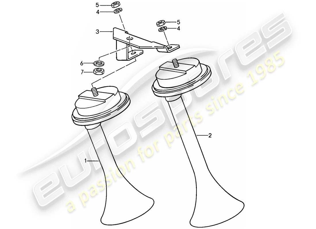 porsche 1987 (911) bocina diagrama de piezas