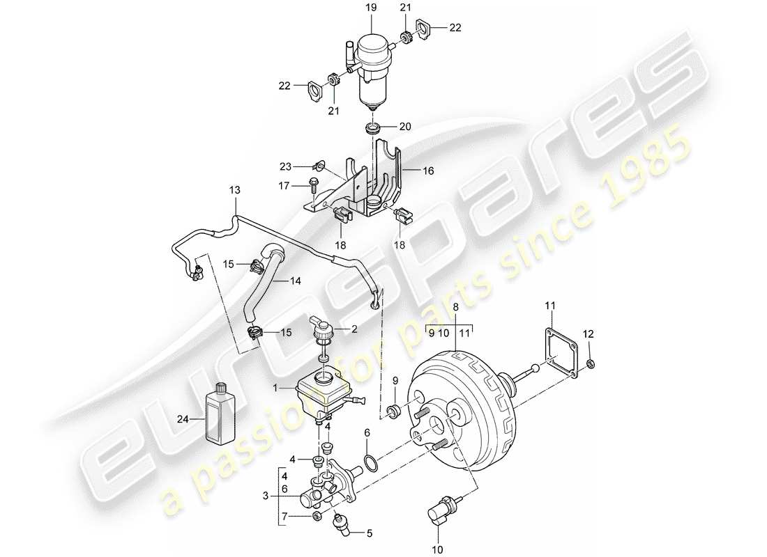 porsche 2004 (cayenne e1 9pa) cilindro maestro del freno diagrama de piezas