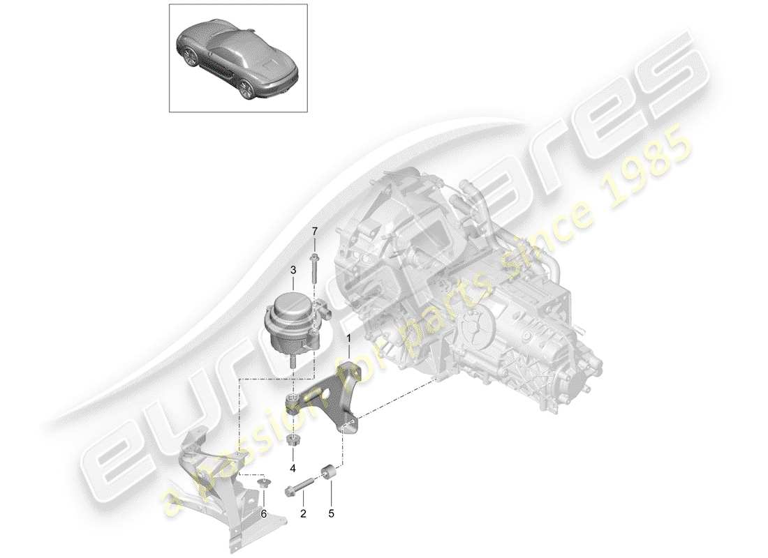 porsche 2012 (981 boxster) diagrama de piezas de suspensión de transmisión
