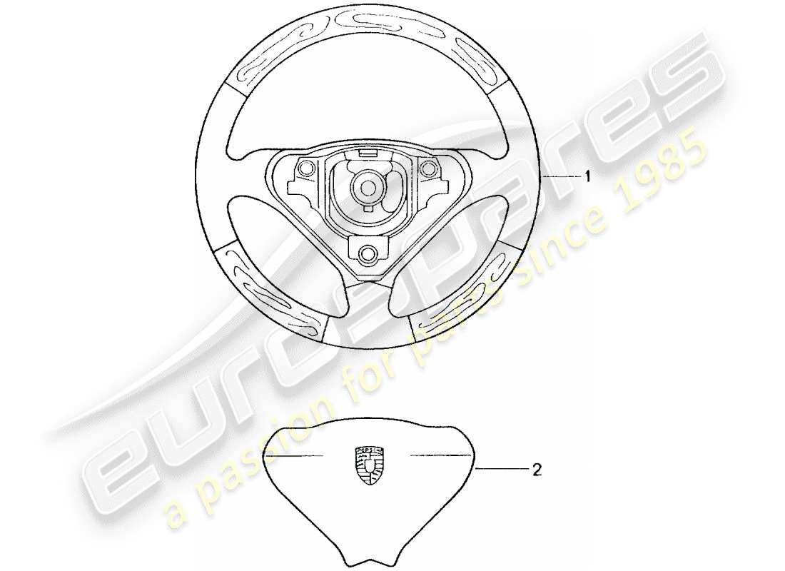porsche 2012 (tequipment) 3-spoke diagrama de piezas
