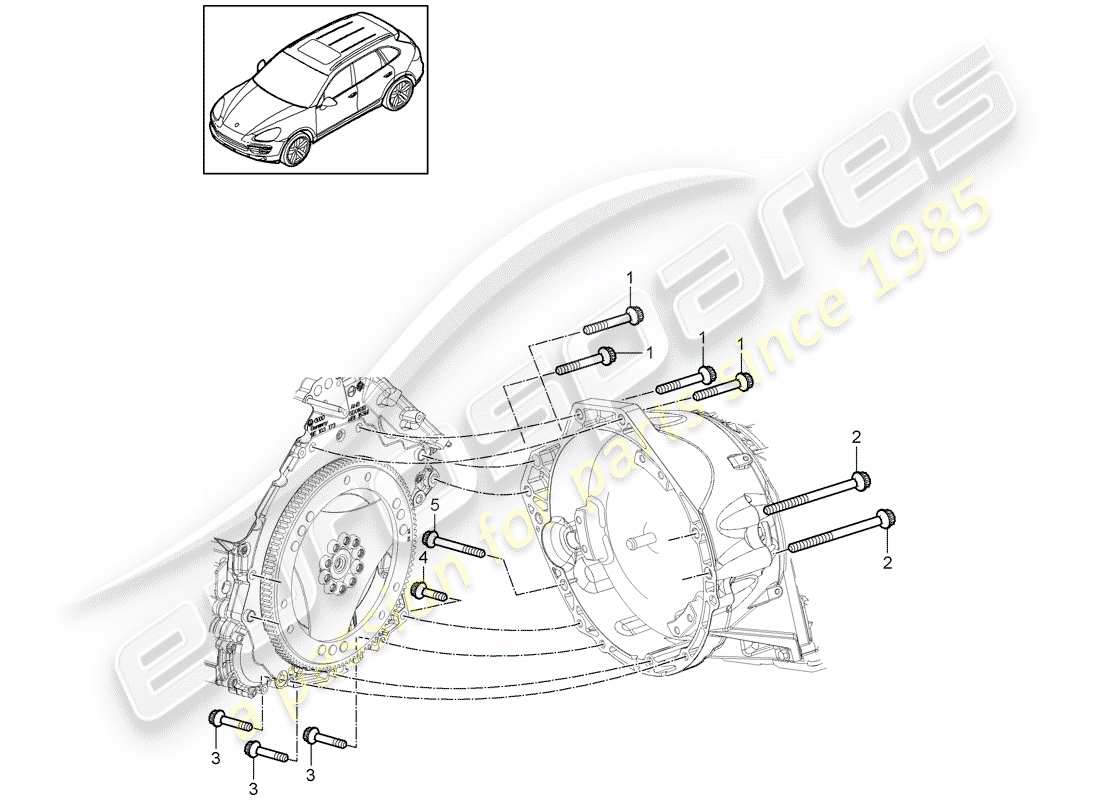 porsche 2018 (cayenne e2 92a) piezas de montaje para motor y diagrama de piezas