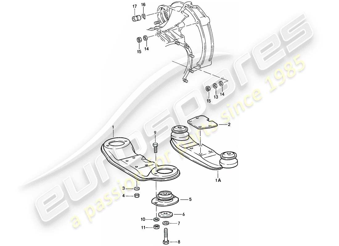 porsche 1984 (911) suspensión de la transmisión diagrama de piezas
