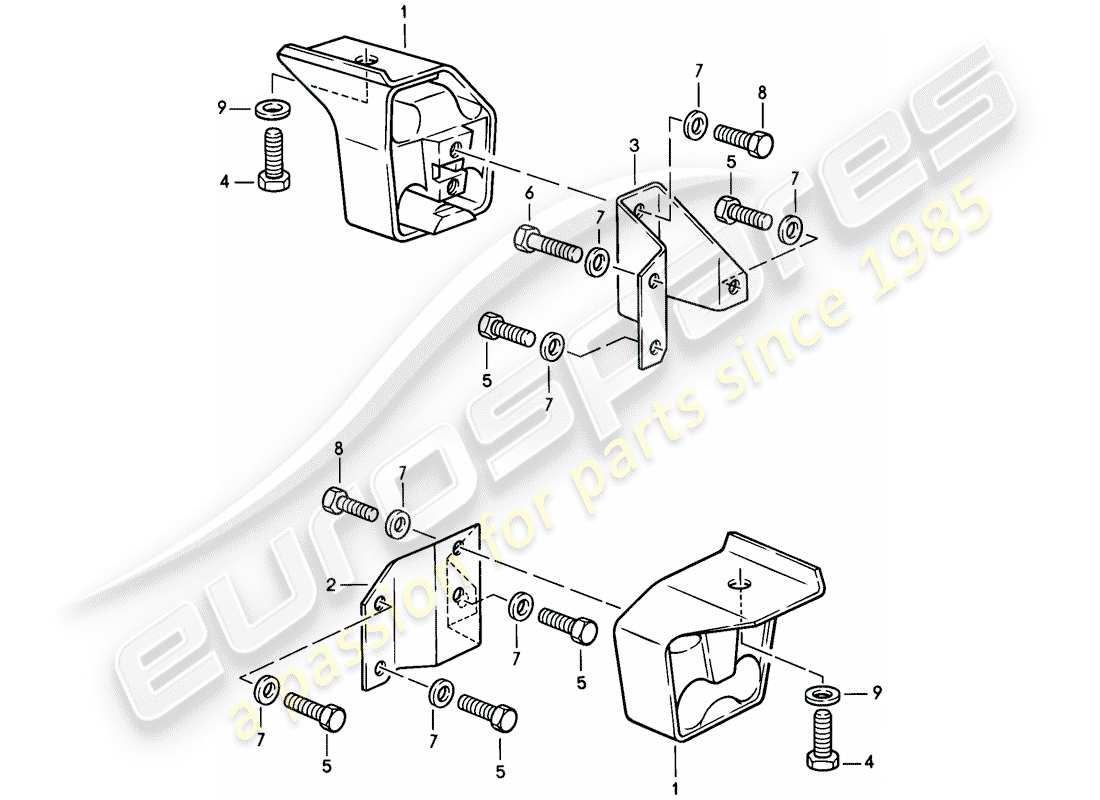 porsche 1984 (944) suspensión de la transmisión - para - caja de cambios manual diagrama de piezas