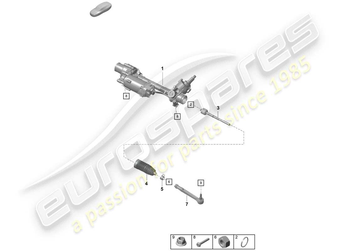 porsche 2019 (718 boxster spyder) aparato de gobierno diagrama de piezas