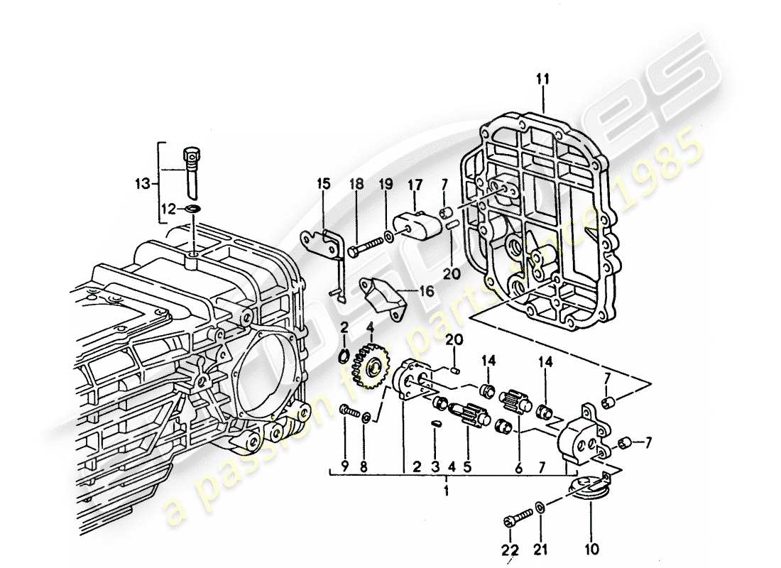 porsche 1994 (928) caja de cambios manual - enfriamiento de aceite - diagrama de piezas de bomba de aceite