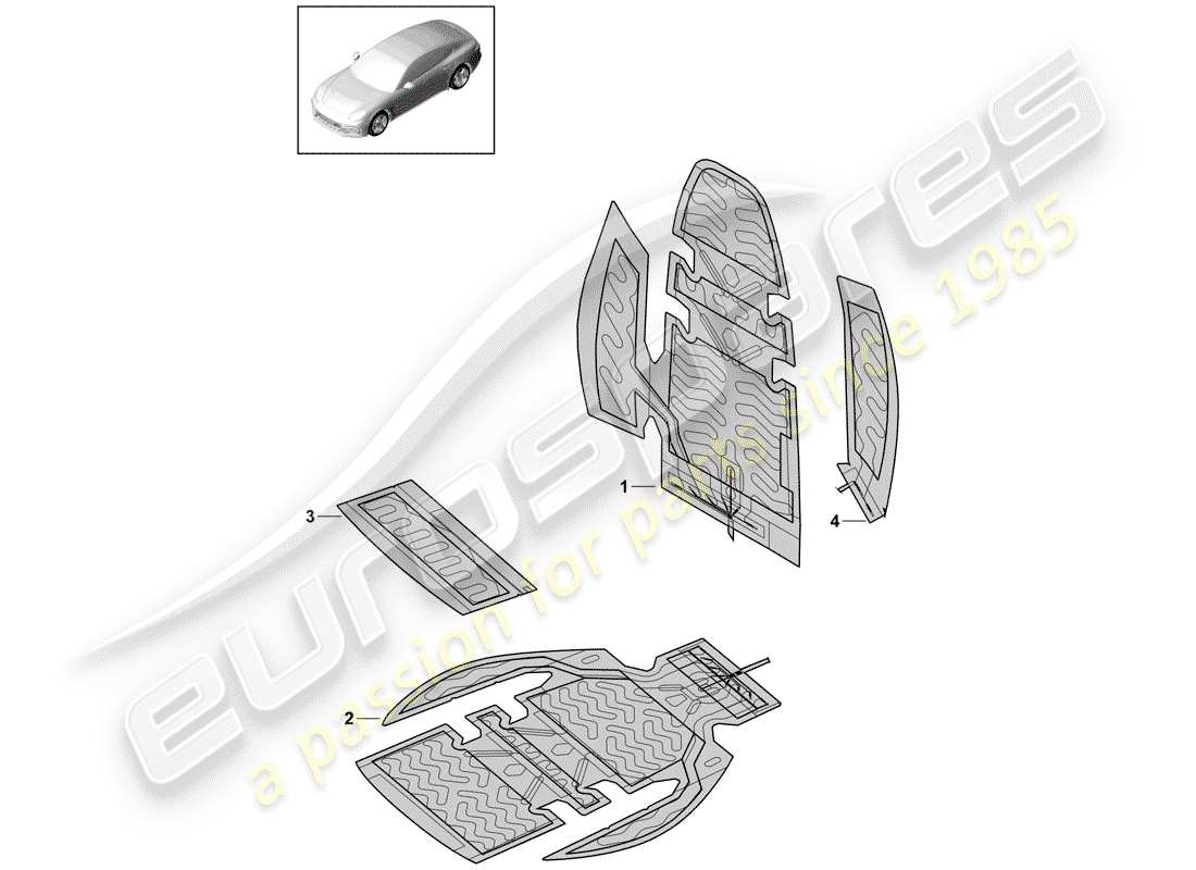 porsche 2019 (panamera 971-1) elemento calentador diagrama de piezas