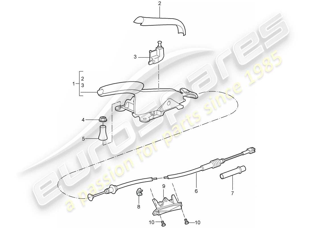 porsche 2007 (987 cayman) freno de mano diagrama de piezas