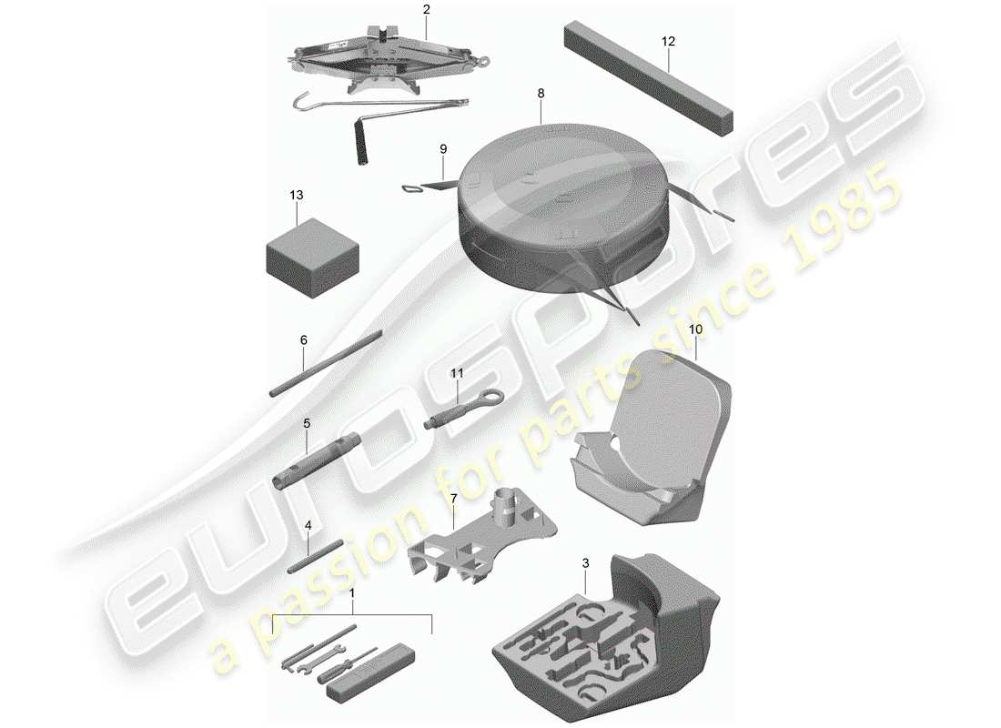 porsche 2016 (981 boxster spyder) herramienta diagrama de piezas