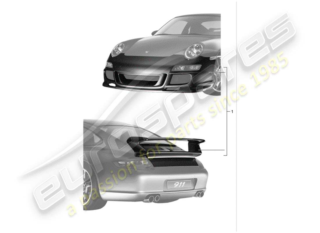 porsche 2011 (tequipment) diagrama de piezas del aerokit