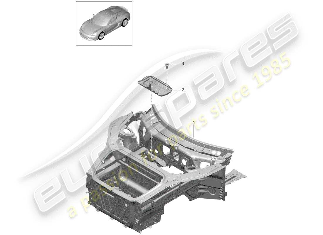 porsche 2016 (981 boxster spyder) interfaz diagrama de piezas