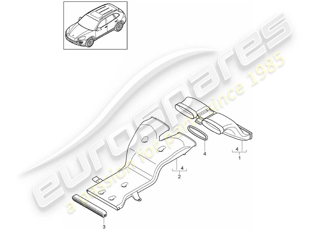 porsche 2016 (cayenne e2 92a) diagrama de piezas híbrido