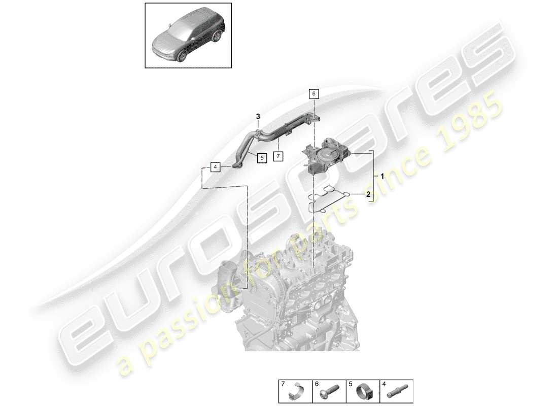 porsche 2019 (cayenne e3 9ya/9yb) separador de aceite diagrama de piezas