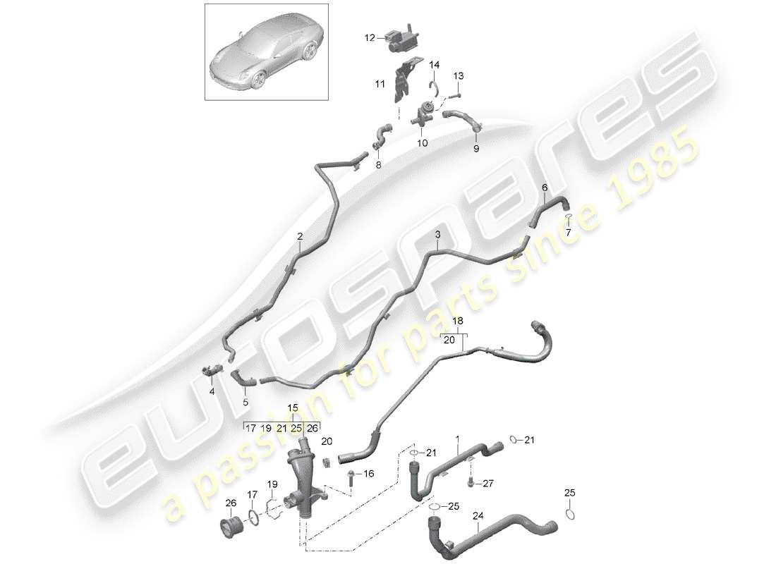 porsche 2012 (991-1) connection diagrama de piezas
