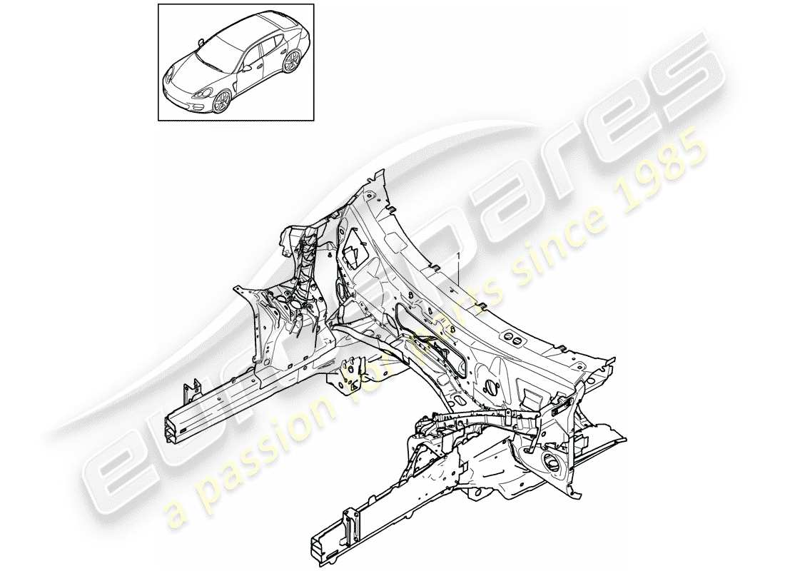 porsche 2011 (panamera 970) diagrama de piezas del extremo delantero